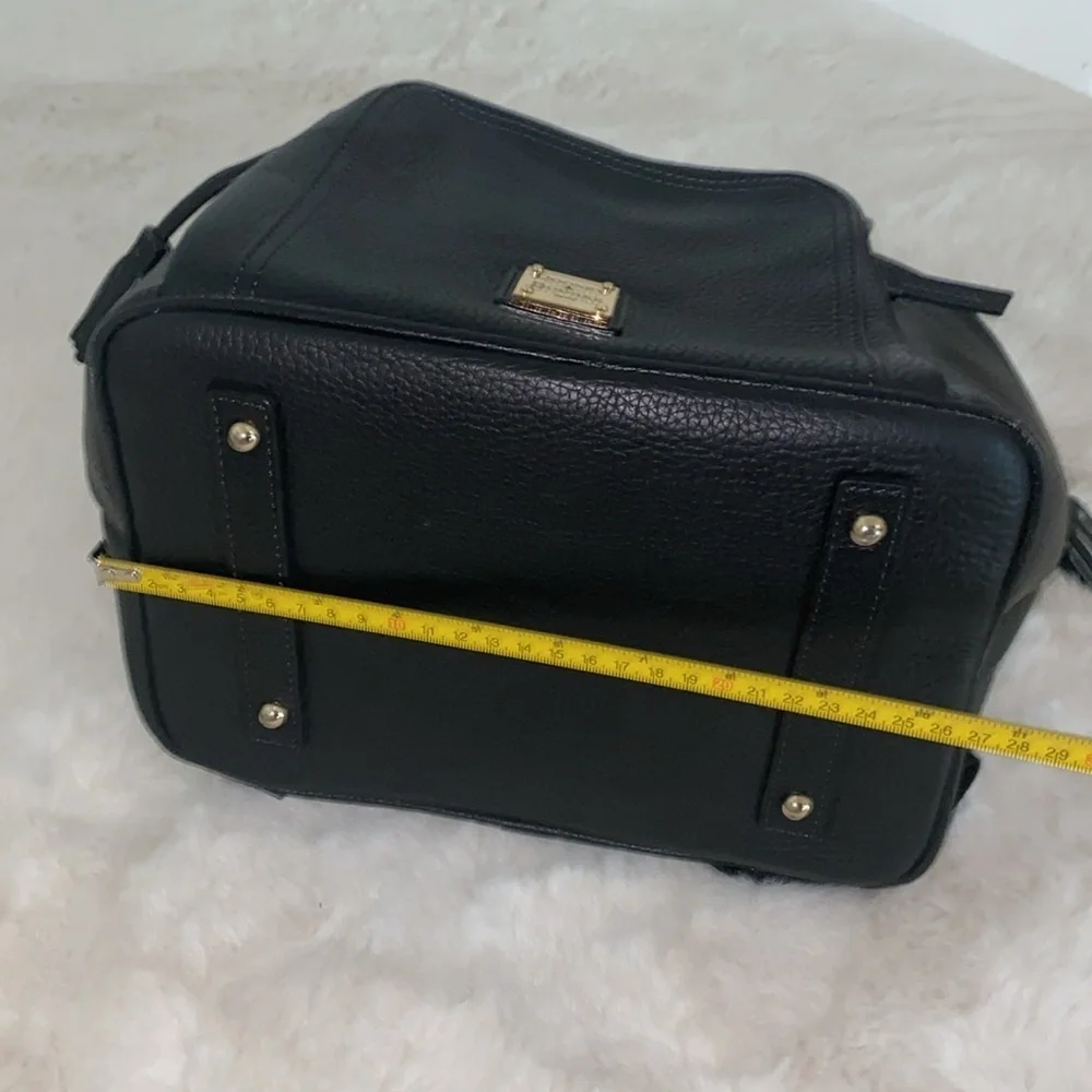 Y2K Black Leather Dooney & Bourke XL Backpack with Pink Lining